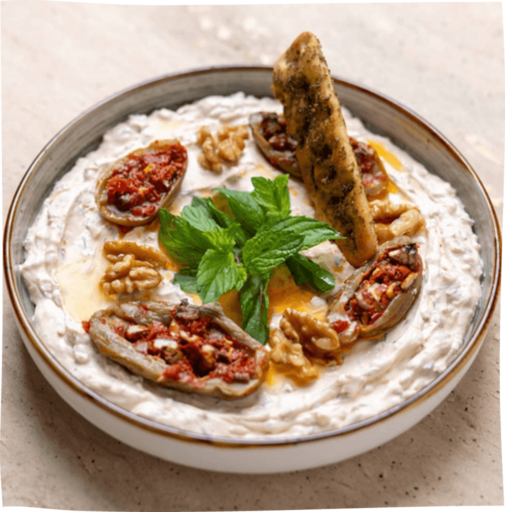 Labneh with brinjal